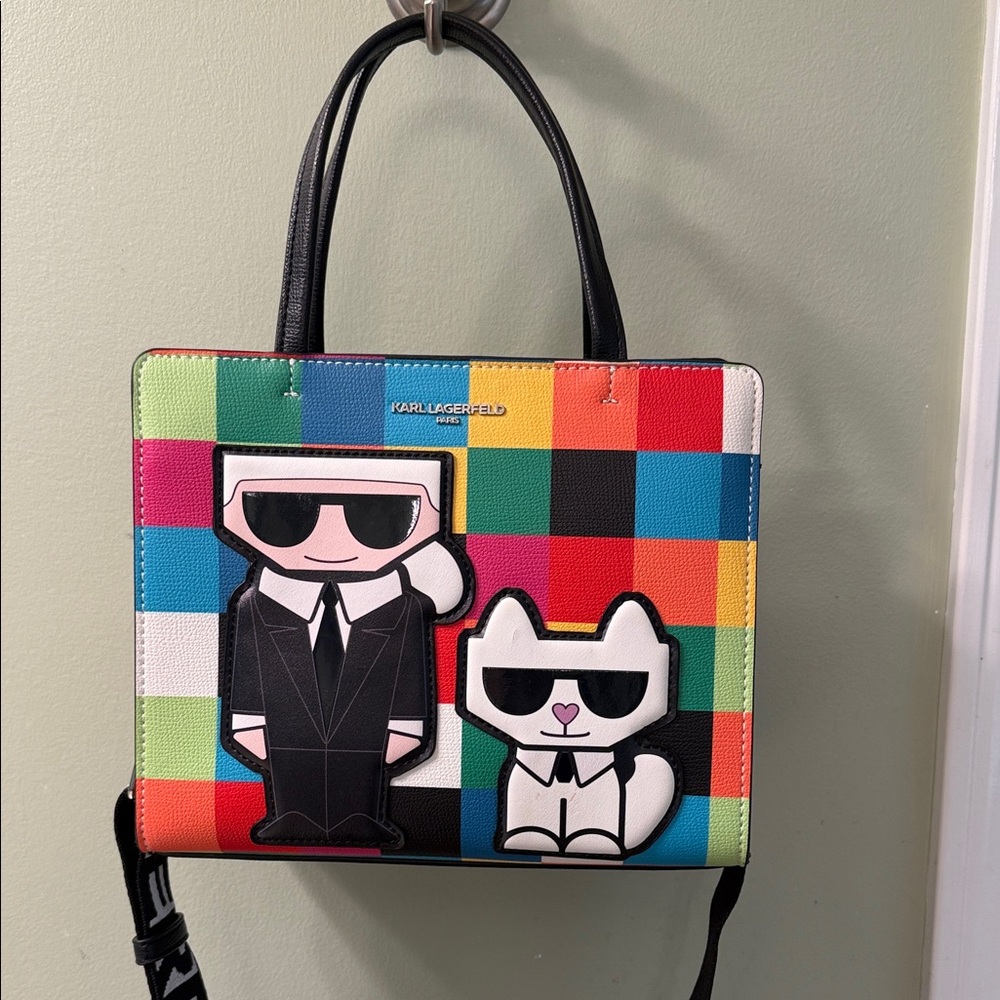 Karl Lagerfeld Colorful Checkered Tote